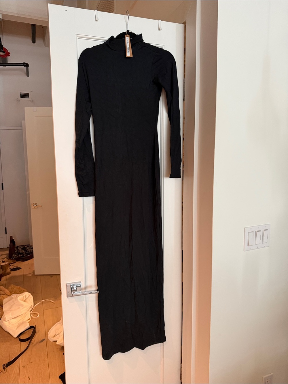 SKIMS Smooth layers turtle neck Long dress black